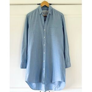 Frank & Eileen Mary Shirt Dress Artic Blue Oxford Perfect  Button Size Small S